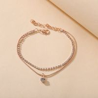 Jewelry Wholesale Creative Simple New Double-layer Diamond Snake Anklet Wholesale Nihaojewelry main image 4