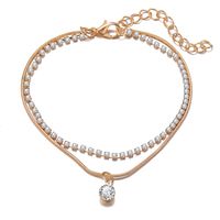 Jewelry Wholesale Creative Simple New Double-layer Diamond Snake Anklet Wholesale Nihaojewelry main image 6