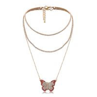 Jewelry Retro Simple Claw Chain Drill Ah Item Decoration Fashion Micro-set Contrast Color Butterfly Necklace Wholesale Nihaojewelry main image 5