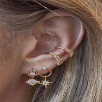 Octagonal Round Fashion Earrings Trend Geometric Diamond Ear Clip Suit Earrings Wholesale Nihaojewelry main image 1