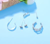 كوريا الماس الكرة أقراط الماس مجموعة الماس الأذن كليب العصرية الأزياء الفضة دعوى الأقراط الجملة Nihaojewelry main image 5