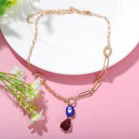 Creative Water Drop Stone Pendant Necklace Fashion Irregular Chain Geometric Accessories Wholesale Nihaojewelry main image 4