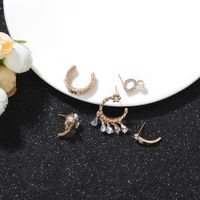 Fashion Water Drop White Diamond Flower Pearl Earring Creative Mushroom Diamond Earrings Set Wholesale Nihaojewelry main image 5