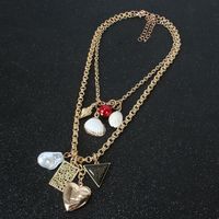 Diy Personalized Wild New Alternative Love Metal Micro Diamond Pendant Necklace Wholesale Nihaojewelry main image 3
