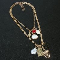 Diy Personalized Wild New Alternative Love Metal Micro Diamond Pendant Necklace Wholesale Nihaojewelry main image 5