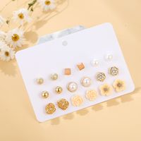 Geometric Plating Alloy Artificial Gemstones Earrings Ear Studs main image 4