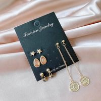 Jewelry Earrings New Bohemian Black Diamond Long Retro Star 4 Pairs Of Earrings Set Combination Wholesale Nihaojewelry main image 3
