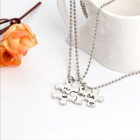 Explosion Creative New Letters Her One His Only Two Petal Splicing Couple Necklace Wholesale Nihaojewelry main image 5