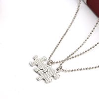 Explosion Creative New Letters Her One His Only Two Petal Splicing Couple Necklace Wholesale Nihaojewelry main image 6
