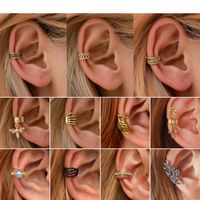 Ear Clip Earrings Retro C-shaped Ear Clip Personality Leaves Painless Ear Bone Clip Cartilage U-shaped Earrings main image 1