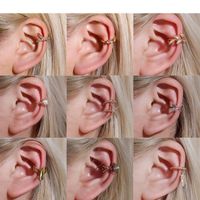 Ear Clip Earrings Retro C-shaped Ear Clip Personality Leaves Painless Ear Bone Clip Cartilage U-shaped Earrings main image 5