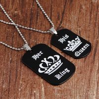 Explosion Necklace Her King His Queen Alphabet Crown Couple Pendant Necklace Accessories Wholesale Nihaojewelry main image 4