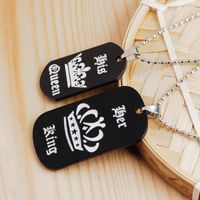 Explosion Necklace Her King His Queen Alphabet Crown Couple Pendant Necklace Accessories Wholesale Nihaojewelry main image 6