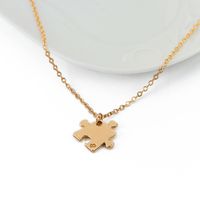 Explosion Model Puzzle Necklace Four-piece Set Of Creative Puzzle Stitching Good Friend Necklace Clavicle Chain Accessories Wholesale Nihaojewelry main image 5