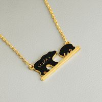 Drop Oil Alphabet Mama Necklace Cute Little Bear Mother Pendant Necklace Accessories Wholesale Nihaojewelry main image 4