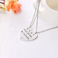 Love Drop Oil Alphabet Necklace Clavicle Chain Love Splicing Good Friend Necklace Wholesale Nihaojewelry main image 3