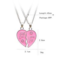 Drop Oil Letter Flower Necklace Sister Two Petal Splicing Love Necklace Wholesale Nihaojewelry main image 6