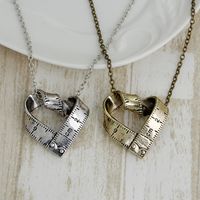 Scale Necklace Clavicle Chain Creative Retro Heart-shaped Rotating Tape Measure Pendant Necklace Accessories Wholesale Nihaojewelry main image 3