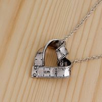 Scale Necklace Clavicle Chain Creative Retro Heart-shaped Rotating Tape Measure Pendant Necklace Accessories Wholesale Nihaojewelry main image 5