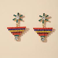 Korean Elegant Color Diamond-set Geometric Windmill Earrings Fashion Vacation Trend Earrings Jewelry Wholesale Nihaojewelry main image 3