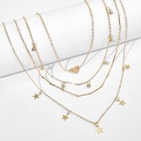 الخماسية نجمة متعددة طبقة قلادة جديد أزياء الماس الحب ستار قلادة مجوهرات الجملة Nihaojewelry main image 4