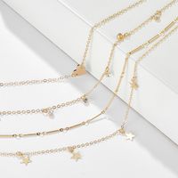 الخماسية نجمة متعددة طبقة قلادة جديد أزياء الماس الحب ستار قلادة مجوهرات الجملة Nihaojewelry main image 5