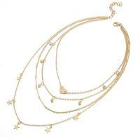 Five-pointed Star Multi-layer Necklace New Fashion Diamond Love Star Necklace Jewelry Wholesale Nihaojewelry main image 6