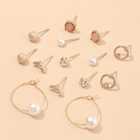 Jewelry Exquisite Geometric Small Earrings Set Multi-element Pearl Earrings Wholesale Nihaojewelry main image 1