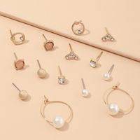 Jewelry Exquisite Geometric Small Earrings Set Multi-element Pearl Earrings Wholesale Nihaojewelry main image 3