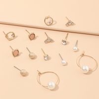 Jewelry Exquisite Geometric Small Earrings Set Multi-element Pearl Earrings Wholesale Nihaojewelry main image 4