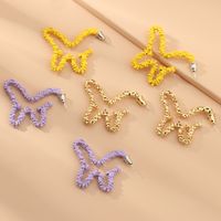Fashion Jewelry New Taro Purple Simple Hollow Earrings Retro Butterfly Earrings Wholesale Nihaojewelry main image 1