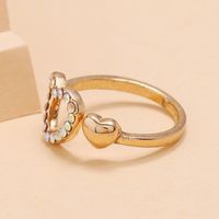 Fashion Hollow Love Alloy Ring Simple Full Diamond Frosty Ring Wholesale Nihaojewelry main image 4