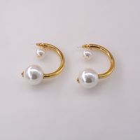 Round Face Exaggerated Pearl High Sense Circle Elegant Earrings Simple Wholesale Nihaojewelry main image 3
