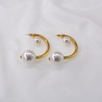 Round Face Exaggerated Pearl High Sense Circle Elegant Earrings Simple Wholesale Nihaojewelry main image 4