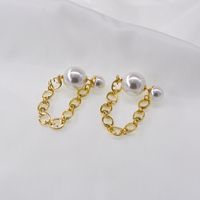 Korean Fashion Simple  Pearl Chain Tassel Long Earrings Wholesale Nihaojewelry main image 4