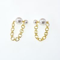Korean Fashion Simple  Pearl Chain Tassel Long Earrings Wholesale Nihaojewelry main image 6