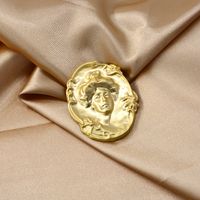 2019 Europäische Und Amerikanische Mode Alte Waren Porträt Antike Bronze Medaille Margaret Gleiche Retro Brosche Mantel Bekleidungs Zubehör main image 3