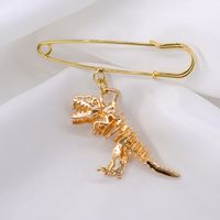 Brooch Anti-glare Buckle Word Pin Fixed Clothes Cardigan Small Dinosaur Pin Brooch Wholesale Nihaojewelry main image 4