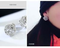 Korean Retro Hollow Ball Double-sided Earrings Popular Exaggerated Fashion Earrings Wholesale Nihaojewelry main image 3