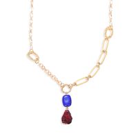 Creative Water Drop Stone Pendant Necklace Fashion Irregular Chain Geometric Accessories Wholesale Nihaojewelry sku image 1