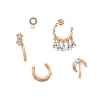 Fashion Water Drop White Diamond Flower Pearl Earring Creative Mushroom Diamond Earrings Set Wholesale Nihaojewelry sku image 1