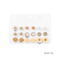 Geometric Plating Alloy Artificial Gemstones Earrings Ear Studs sku image 1