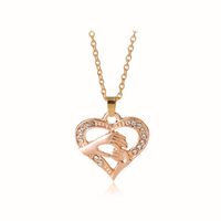 Explosion Necklace Creative Mother's Day Gift Wild Tricolor Holding Hands Heart-shaped Clavicle Chain Wholesale Nihaojewelry sku image 3
