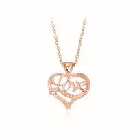 Heart Necklace Fashion Mother's Day Gift Letters Lone Sky Love Necklace Clavicle Chain Wholesale Nihaojewelry sku image 3
