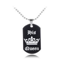 Explosion Necklace Her King His Queen Alphabet Crown Couple Pendant Necklace Accessories Wholesale Nihaojewelry sku image 1