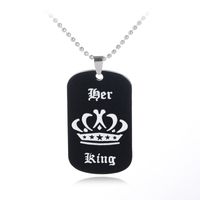 Explosion Necklace Her King His Queen Alphabet Crown Couple Pendant Necklace Accessories Wholesale Nihaojewelry sku image 2