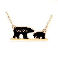 Drop Oil Alphabet Mama Necklace Cute Little Bear Mother Pendant Necklace Accessories Wholesale Nihaojewelry sku image 4