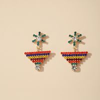 Korean Elegant Color Diamond-set Geometric Windmill Earrings Fashion Vacation Trend Earrings Jewelry Wholesale Nihaojewelry sku image 1