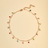 Nouveau Coloré Perle Ronde Gland Bonbons Couleur Collier Simple Incrusté Collier De Diamants En Gros Nihaojewelry sku image 1