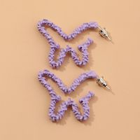 Fashion Jewelry New Taro Purple Simple Hollow Earrings Retro Butterfly Earrings Wholesale Nihaojewelry sku image 1